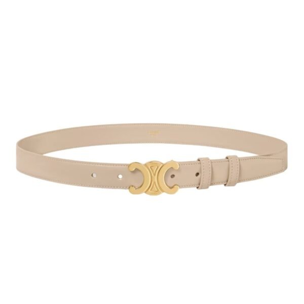 CELINE MEDIUM TRIOMPHE BELT IN TAURILLON LEATHER CAPPUCCINO - Image 14