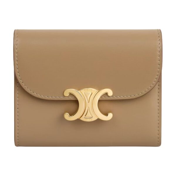 CELINE SMALL FLAP WALLET TRIOMPHE IN SHINY CALFSKIN PEBBLE - Image 5