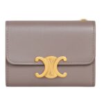 CELINE COMPACT WALLET WITH COIN TRIOMPHE IN SHINY CALFSKIN PEBBLE