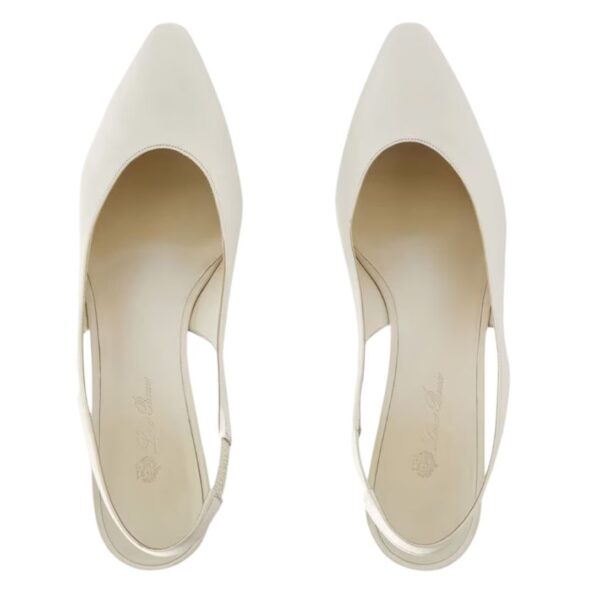 LORO PIANA REBECCA SLINGBACK LIGHT WHITE MILK - Image 5