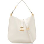 TOM FORD GRAIN LEATHER TARA LARGE CROSSBODY CHALK