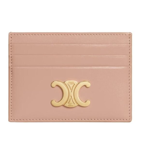 CELINE CARD HOLDER TRIOMPHE IN SHINY CALFSKIN RICE - Image 5