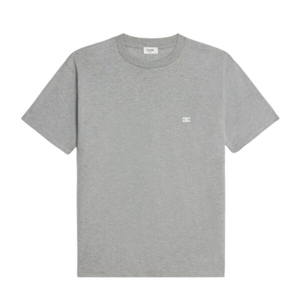 CELINE TRIOMPHE LOOSE T SHIRT IN COTTON JERSEY OFF WHITE-BLACK - Image 4