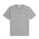 CELINE TRIOMPHE LOOSE T SHIRT IN COTTON JERSEY GREY MELANGE-OFF WHITE