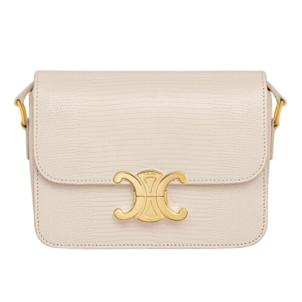 CELINE TEEN TRIOMPHE BAG IN LIZARD VINTAGE ROSE - Image 4