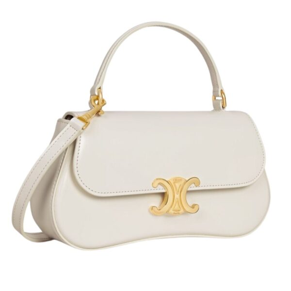 CELINE TEEN CELINE LOLA IN SHINY CALFSKIN WHITE COTTON - Image 7