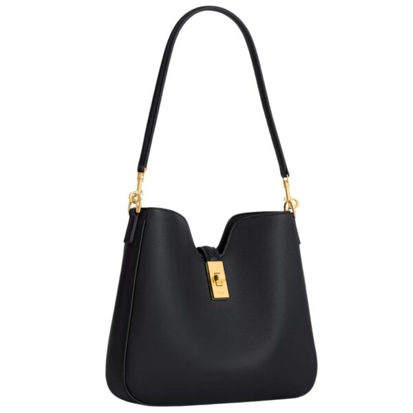 CELINE SMALL CAMILLE 16 SOFT BAG IN SMOOTH CALFSKIN BLACK - Image 8