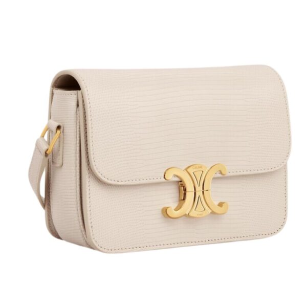 CELINE TEEN TRIOMPHE BAG IN LIZARD PALE BEIGE - Image 6