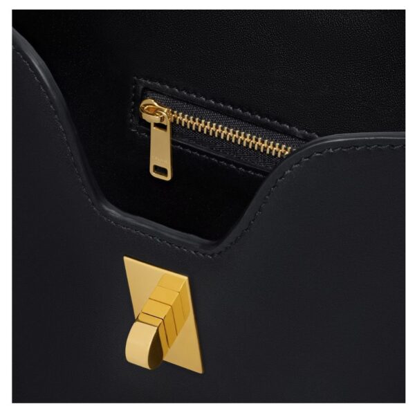 CELINE SMALL CAMILLE 16 SOFT BAG IN SMOOTH CALFSKIN BLACK - Image 9