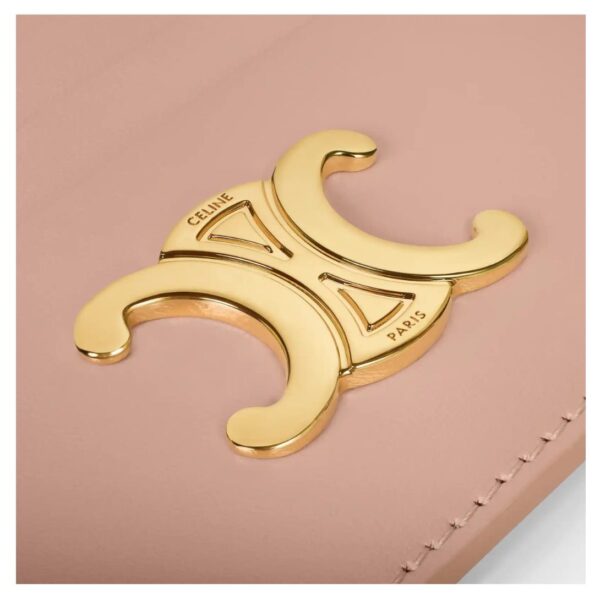 CELINE CARD HOLDER TRIOMPHE IN SHINY CALFSKIN SOFT PEACH - Image 14