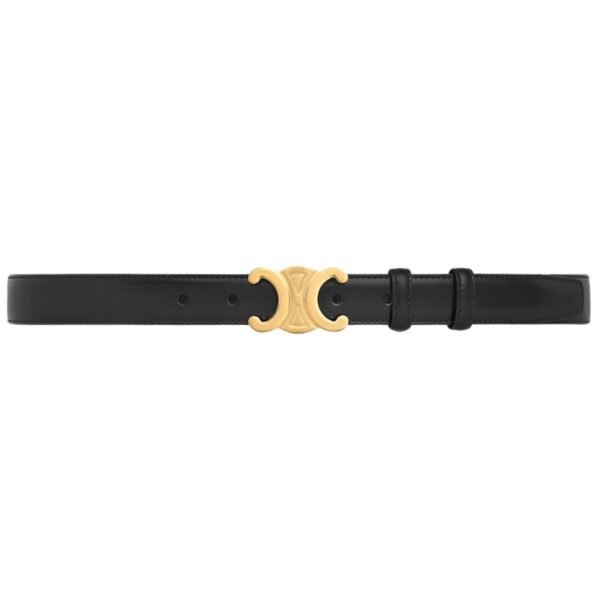 CELINE MEDIUM TRIOMPHE BELT IN TAURILLON LEATHER BLACK - Image 9