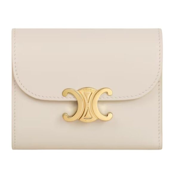CELINE SMALL FLAP WALLET TRIOMPHE IN SHINY CALFSKIN PEBBLE - Image 6
