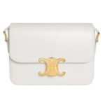 CELINE TEEN TRIOMPHE BAG IN SHINY CALFSKIN WHITE