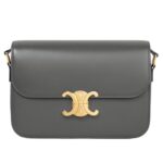 CELINE CLASSIQUE TRIOMPHE BAG IN SHINY CALFSKIN ANTHRACITE