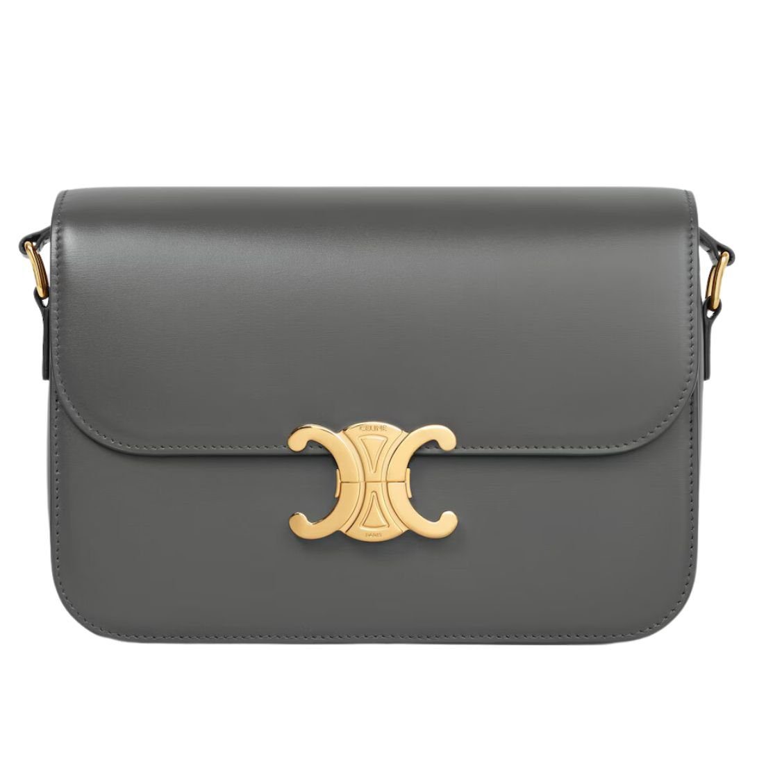 17-53.jpg CELINE CLASSIQUE TRIOMPHE BAG IN SHINY CALFSKIN ANTHRACITE