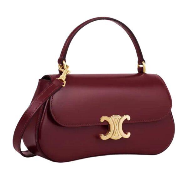 CELINE TEEN CELINE LOLA IN SHINY CALFSKIN LIGHT BURGUNDY - Image 7