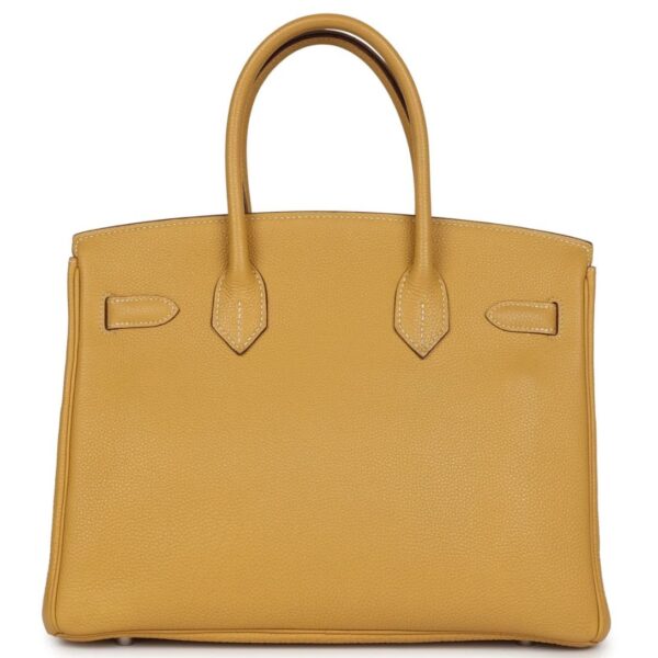PRE-OWNED HERMÈS BIRKIN 30 CURRY TOGO PALLADIUM HARDWARE - Image 2