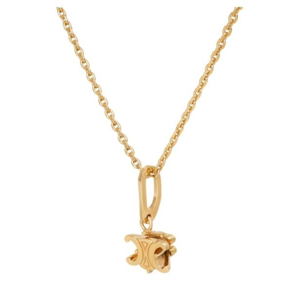 CELINE TRIOMPHE SOLITAIRE NECKLACE IN BRASS WITH GOLD FINISH - Image 2