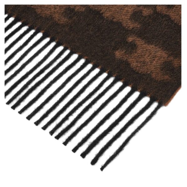 CELINE FRINGED SCARF IN MONOGRAM CASHMERE BLACK-TOFFEE - Image 3