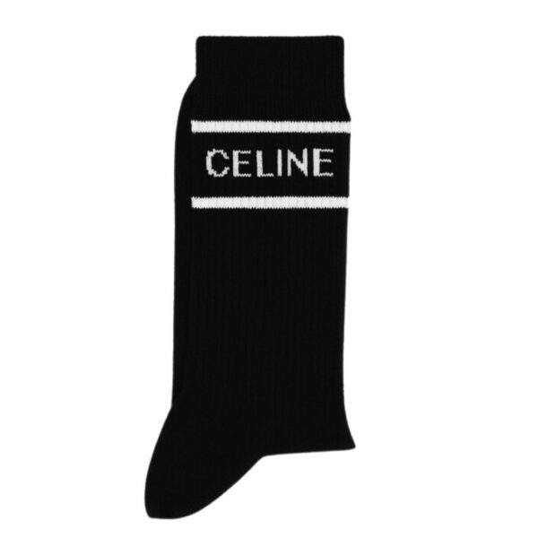 CELINE SOCKS IN STRIPED COTTON BLACK - Image 3