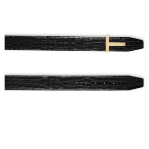 TOM FORD CROCODILE T ICON BELT BLACK