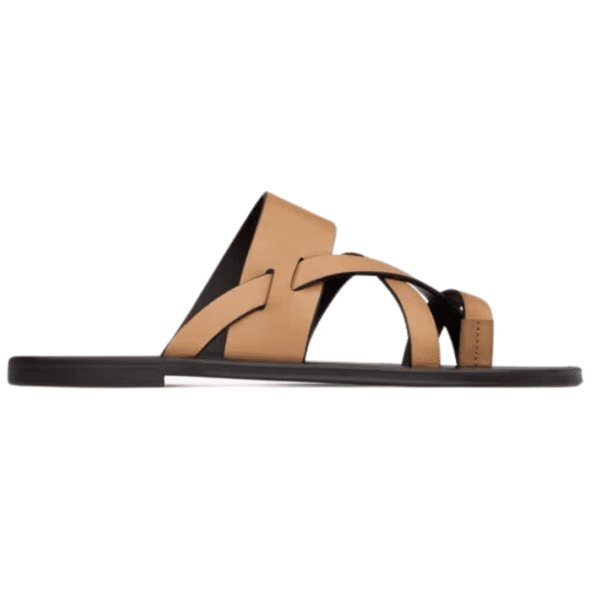 SAINT LAURENT CULVER SLIDES IN SMOOTH LEATHER - Image 2