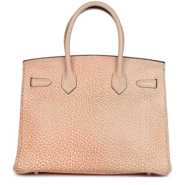 VINTAGE HERMÈS BIRKIN 30 ORANGE DALMATIAN BUFFALO PALLADIUM HARDWARE - Image 2