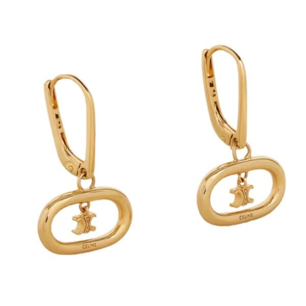 CELINE TRIOMPHE MOBILE EARRINGS IN BRASS WITH GOLD FINISH - Image 2
