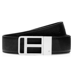 TOM FORD SMALL GRAIN LEATHER FRAMED T BELT