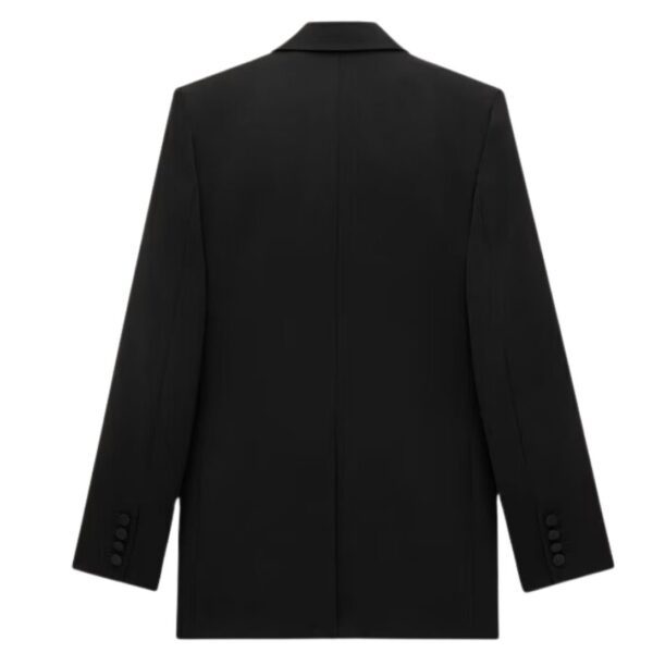 SAINT LAURENT TUXEDO JACKET IN GRAIN DE POUDRE - Image 2