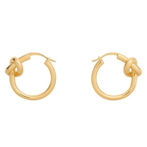CELINE KNOT SMALL HOOPS IN BRASS WITH GOLD FINISH - Image 3