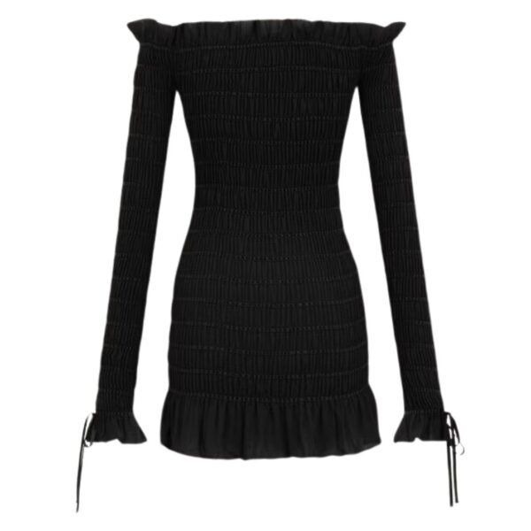 SAINT LAURENT SMOCKED DRESS IN SILK GEORGETTE - Image 2