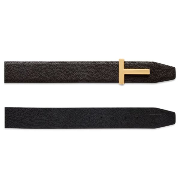 TOM FORD GRAIN LEATHER T ICON BELT MAHOGANY - Image 4