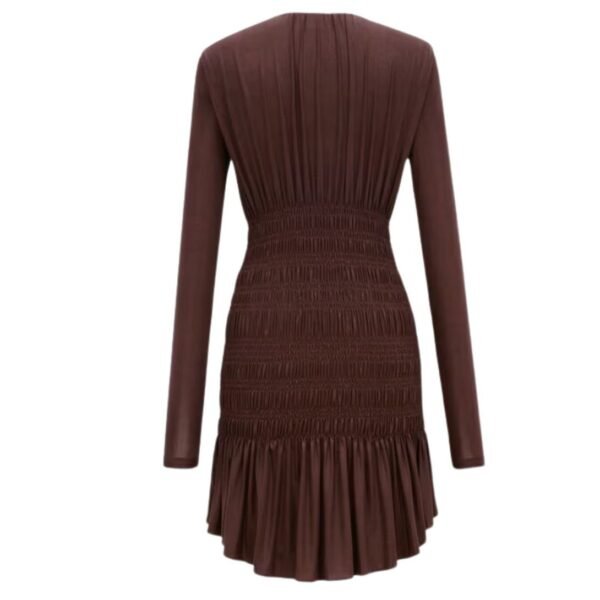 SAINT LAURENT SMOCKED DRESS IN LAMÉ JERSEY - Image 2