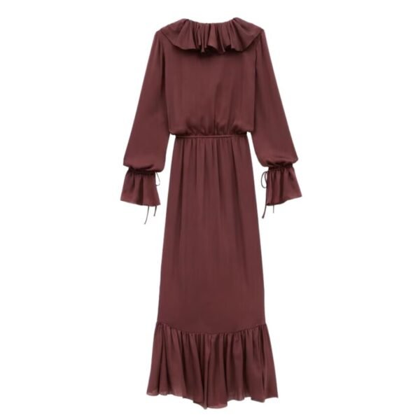 SAINT LAURENT RUFFLED DRESS IN SILK CHARMEUSE - Image 2