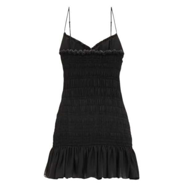 SAINT LAURENT SMOCKED DRESS IN SILK MUSLIN CREPE - Image 2