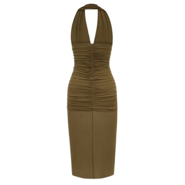SAINT LAURENT HALTER DRESS IN SILK CREPE - Image 2
