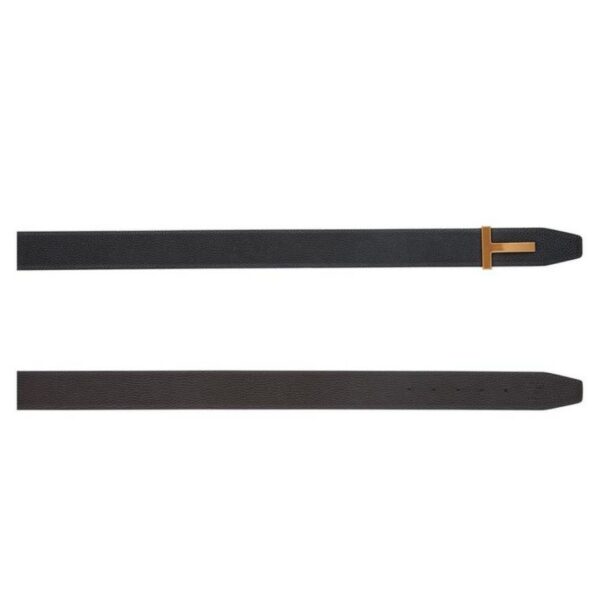 TOM FORD GRAIN LEATHER RIDGE T BELT BROWN - Image 2