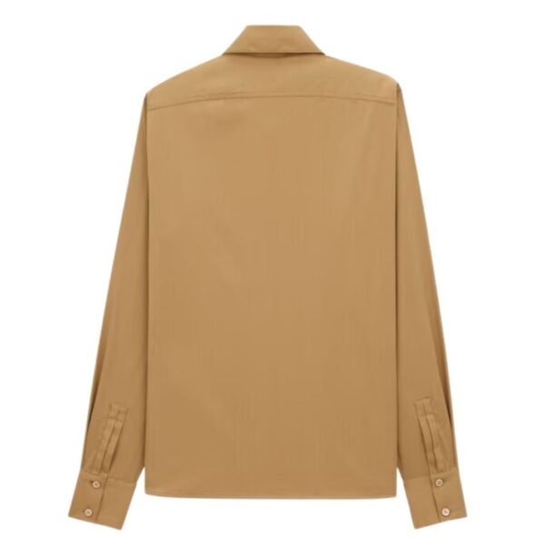 SAINT LAURENT GATHERED BLOUSE IN COTTON SATEEN - Image 2