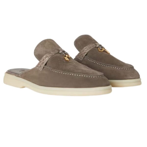 LORO PIANA CHARMS WALK BABOUCHE LOAFER PUDDLE GRAY - Image 6