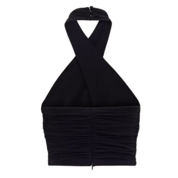SAINT LAURENT HALTER TOP IN STRETCH JERSEY - Image 2