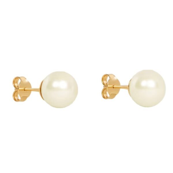 LES PERLES CELINE EARRINGS IN RESIN PEARLS AND BRASS WITH GOLD FINISH - Image 2