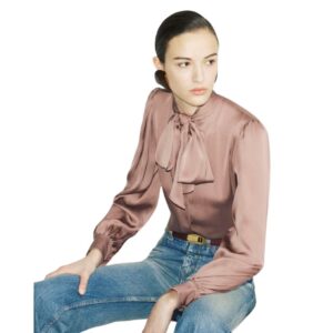 SAINT LAURENT BLOUSE IN SILK CHARMEUSE