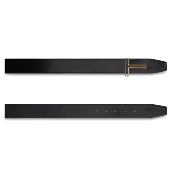 TOM FORD SMOOTH LEATHER ENAMEL BUCKLE T BELT - Image 2