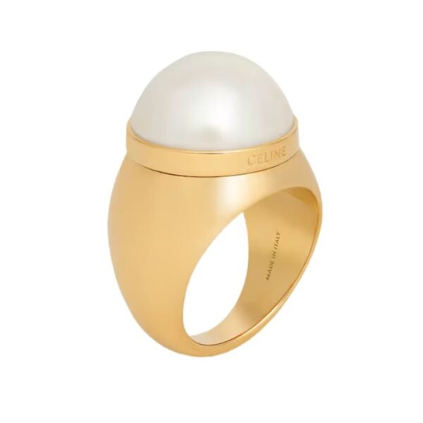 CELINE LES PERLES RING IN RESIN PEARLS AND BRASS WITH GOLD FINISH - Image 2