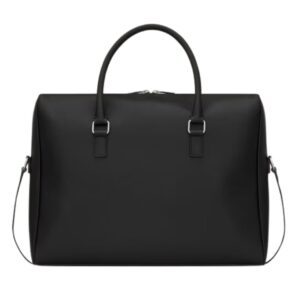 SAINT LAURENT DUFFLE BRIEFCASE IN GRAIN DE POUDRE EMBOSSED LEATHER