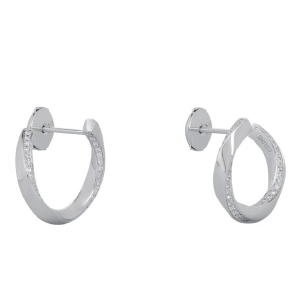 CELINE TORSION EARRINGS IN WHITE GOLD AND DIAMONDS - Image 2