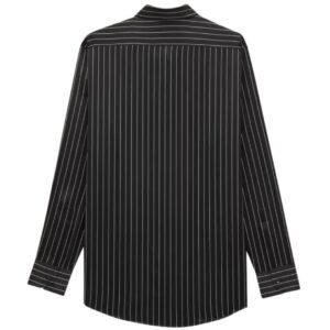 SAINT LAURENT SHIRT IN STRIPED SILK SATIN