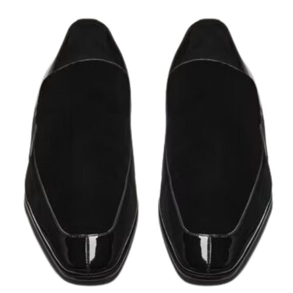 SAINT LAURENT GABRIEL LOAFERS IN PATENT LEATHER AND VELVET - Image 2