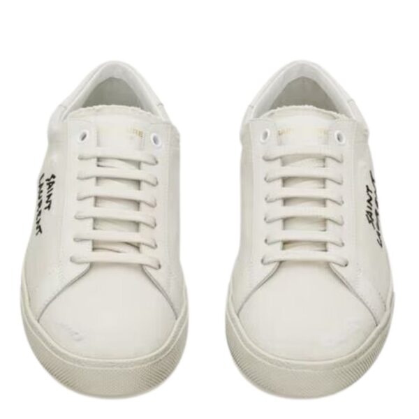 SAINT LAURENT COURT CLASSIC SL/06 EMBROIDERED SNEAKERS IN CANVAS AND LEATHER - Image 2
